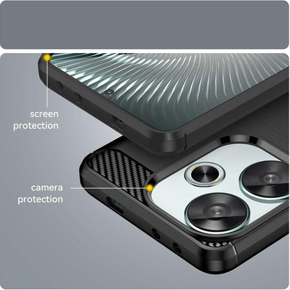 Futrola za Xiaomi Poco F6, Techsuit, Karbon, Crna