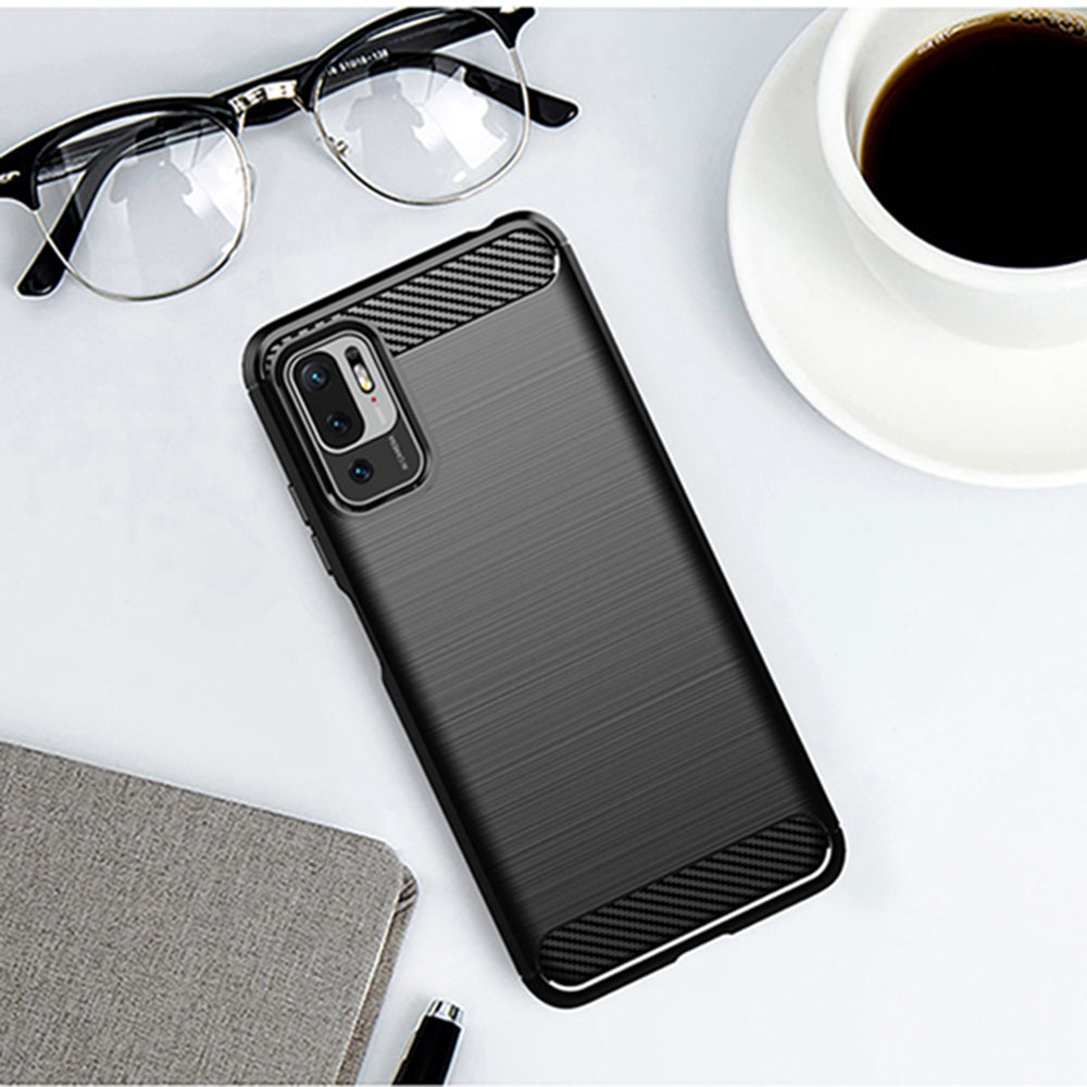 Futrola za Xiaomi Poco M3 Pro 5G / Redmi Note 10 5G, Techsuit, Karbon, Crna