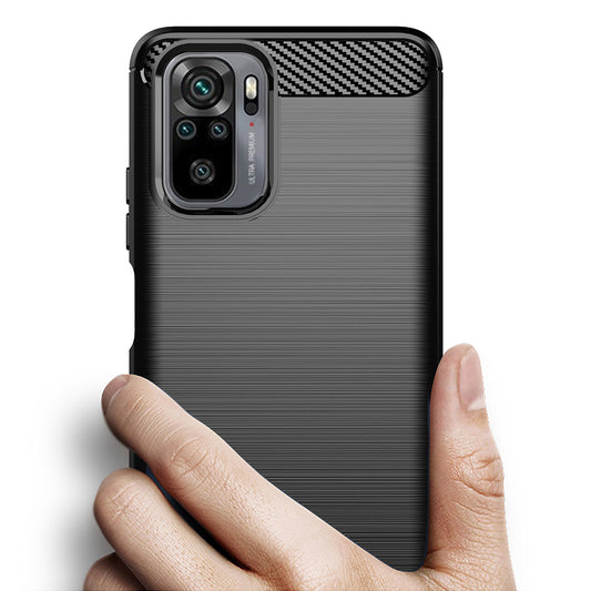 Futrola za Xiaomi Poco M5s / Redmi Note 10S / Note 10, Techsuit, Karbon, Crna