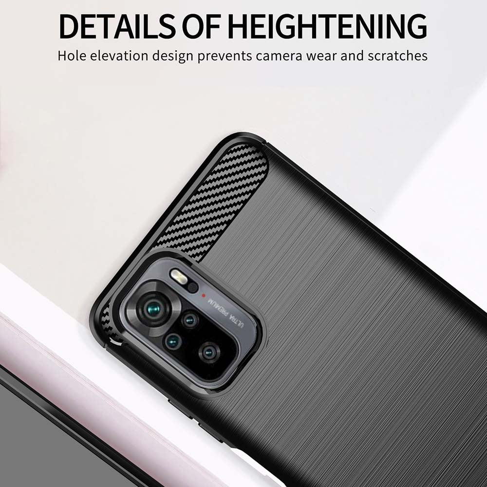 Futrola za Xiaomi Poco M5s / Redmi Note 10S / Note 10, Techsuit, Karbon, Crna