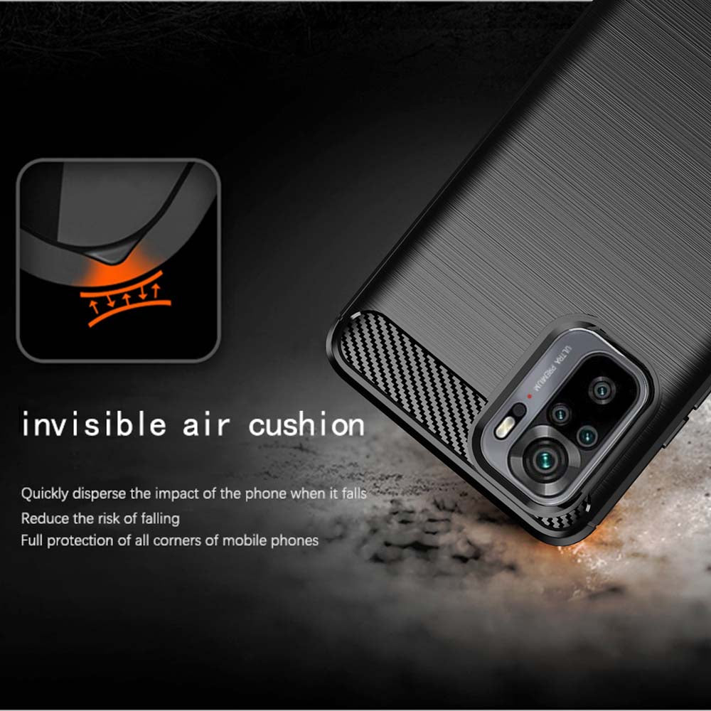 Futrola za Xiaomi Poco M5s / Redmi Note 10S / Note 10, Techsuit, Karbon, Crna