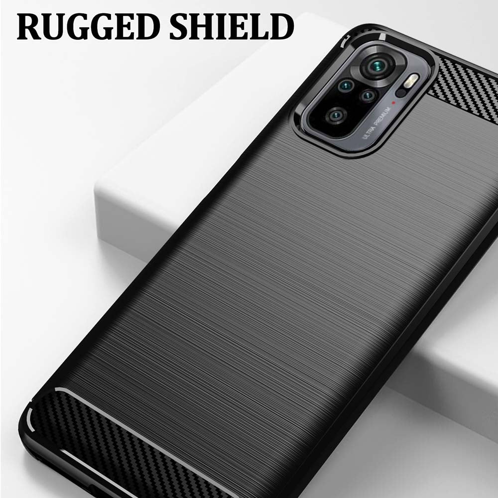 Futrola za Xiaomi Poco M5s / Redmi Note 10S / Note 10, Techsuit, Karbon, Crna