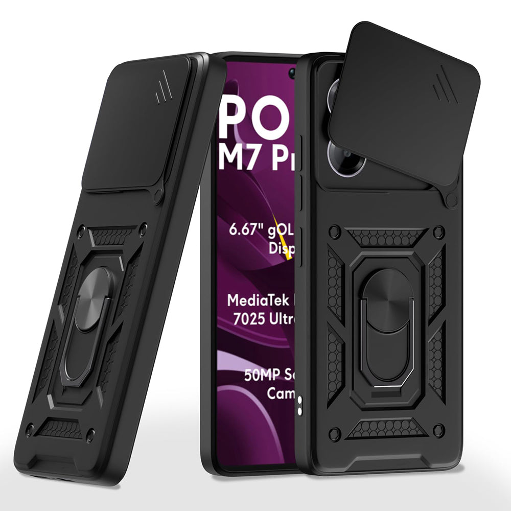 Futrola za Xiaomi Poco M7 Pro 5G, Techsuit, CamShield, Crna