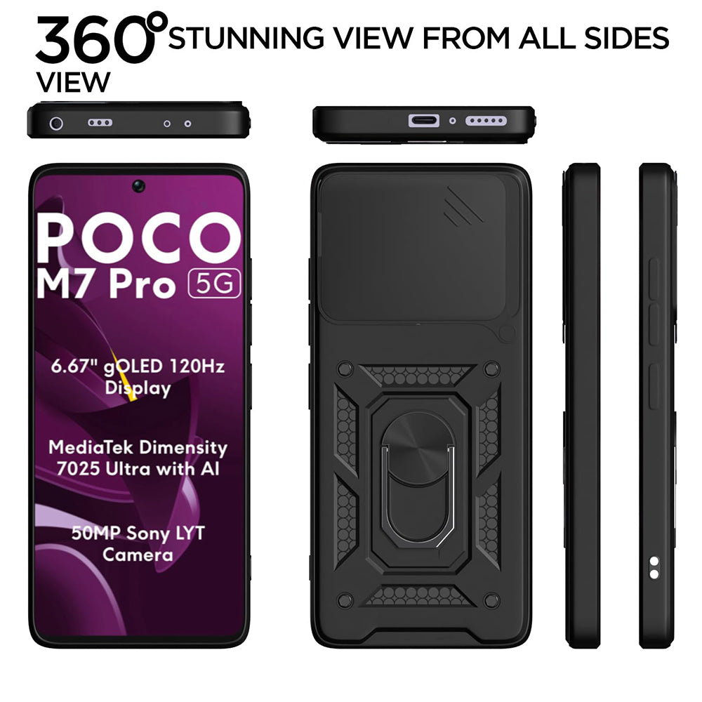 Futrola za Xiaomi Poco M7 Pro 5G, Techsuit, CamShield, Crna