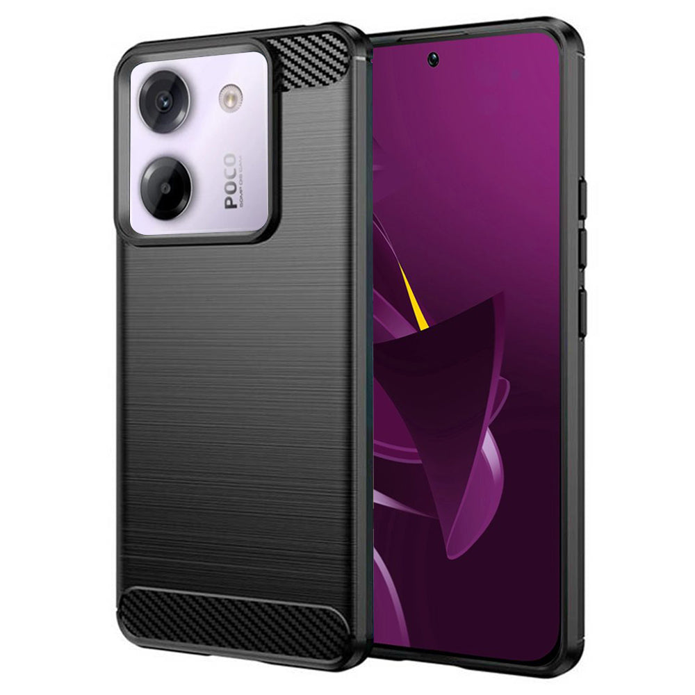 Futrola za Xiaomi Poco M7 Pro 5G, Techsuit, Karbon, Crna