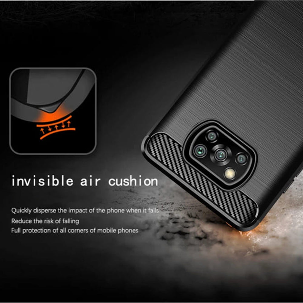 Futrola za Xiaomi Poco X3 Pro / X3 NFC / X3, Techsuit, Karbon, Crna