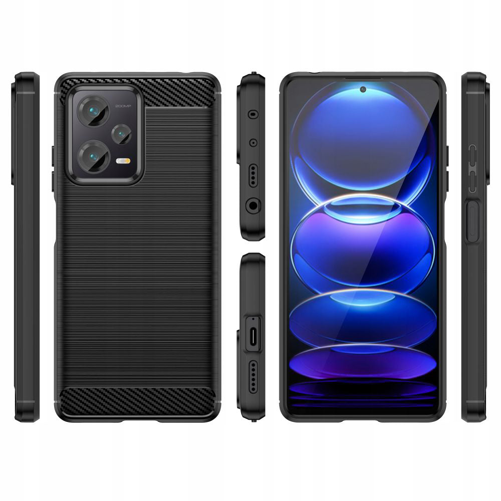 Futrola za Xiaomi Poco X5 / Note 12 5G, Techsuit, Karbon, Crna