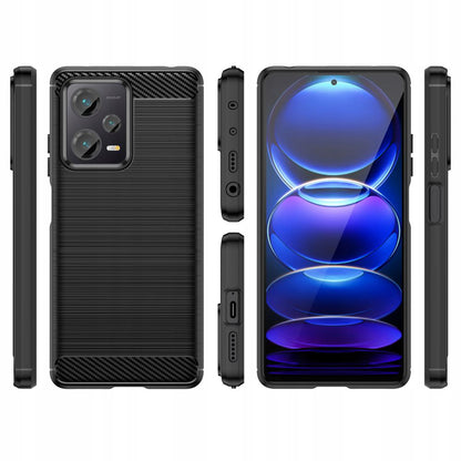 Futrola za Xiaomi Poco X5 / Note 12 5G, Techsuit, Karbon, Crna