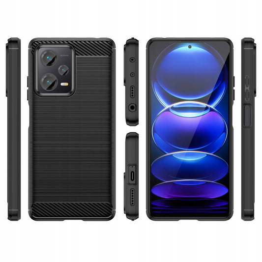 Futrola za Xiaomi Poco X5 / Note 12 5G, Techsuit, Karbon, Crna