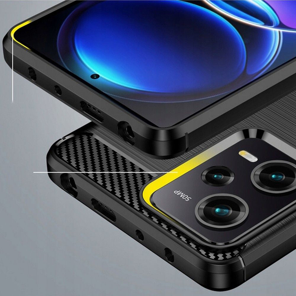 Futrola za Xiaomi Poco X5 Pro / Redmi Note 12 Pro 5G, Techsuit, Karbon, Crna