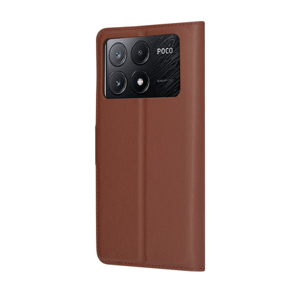 Futrola za Xiaomi Poco X6 Pro, Techsuit, Leather Folio, Braon