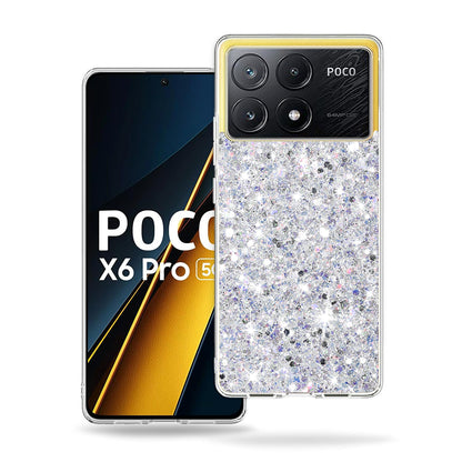 Futrola za Xiaomi Poco X6 Pro, Techsuit, Sparkly Glitter, Bela
