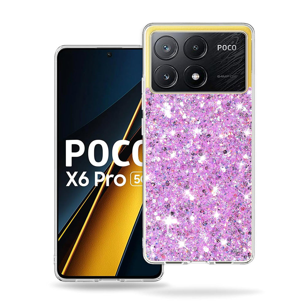 Futrola za Xiaomi Poco X6 Pro, Techsuit, Sparkly Glitter, Magenta