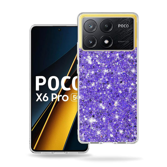 Futrola za Xiaomi Poco X6 Pro, Techsuit, Sparkly Glitter, Ljubičasta