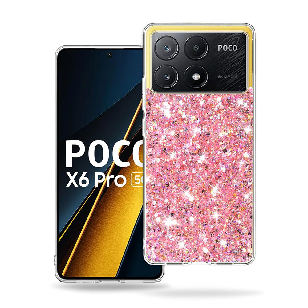 Futrola za Xiaomi Poco X6 Pro, Techsuit, Sparkly Glitter, Roze