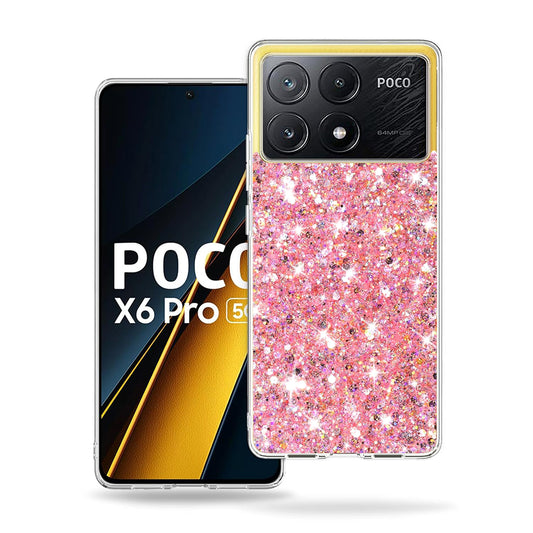 Futrola za Xiaomi Poco X6 Pro, Techsuit, Sparkly Glitter, Roze