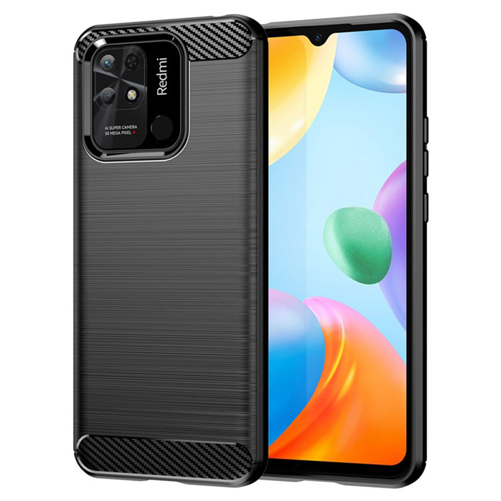 Futrola za Xiaomi Redmi 10C, Techsuit, Karbon, Crna