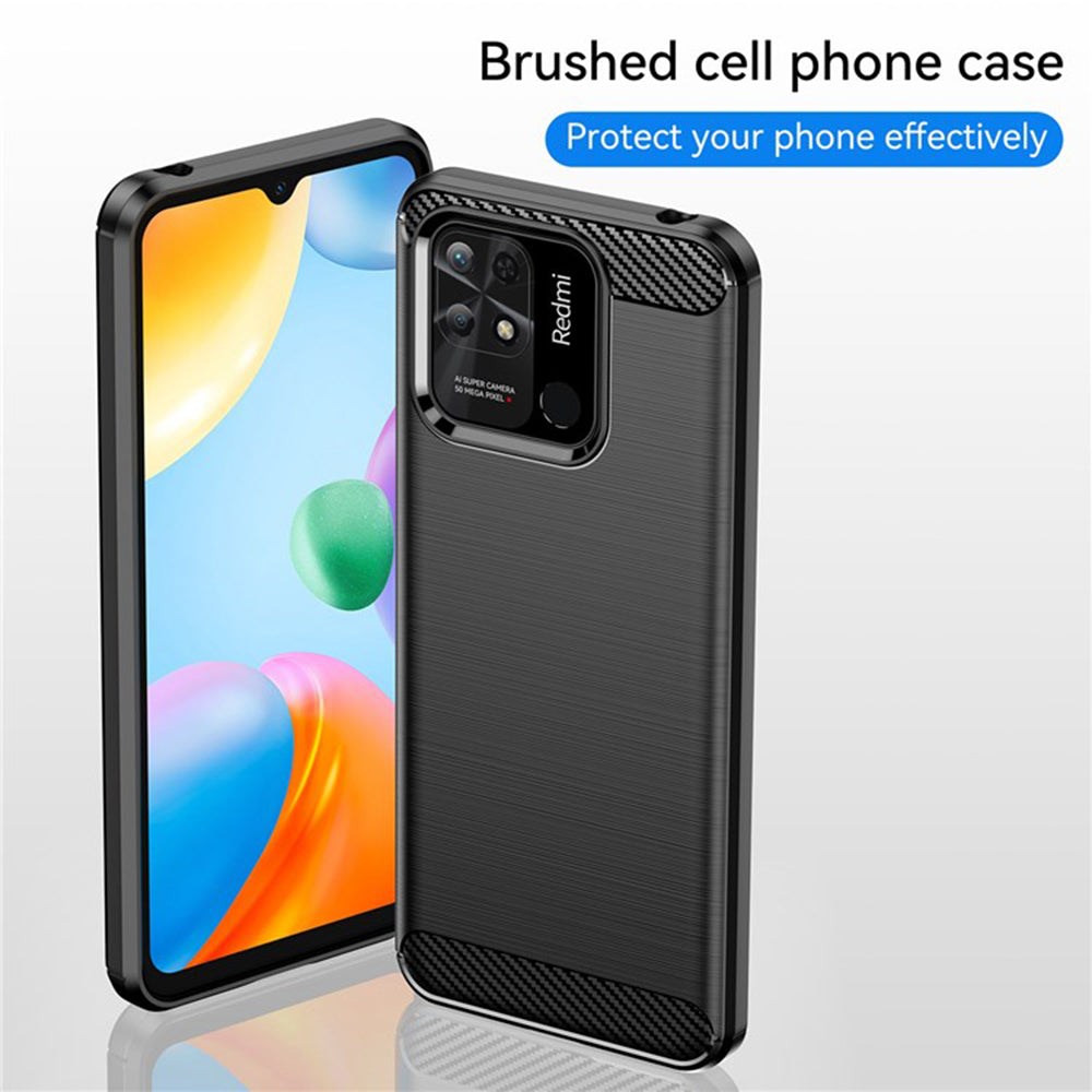 Futrola za Xiaomi Redmi 10C, Techsuit, Karbon, Crna