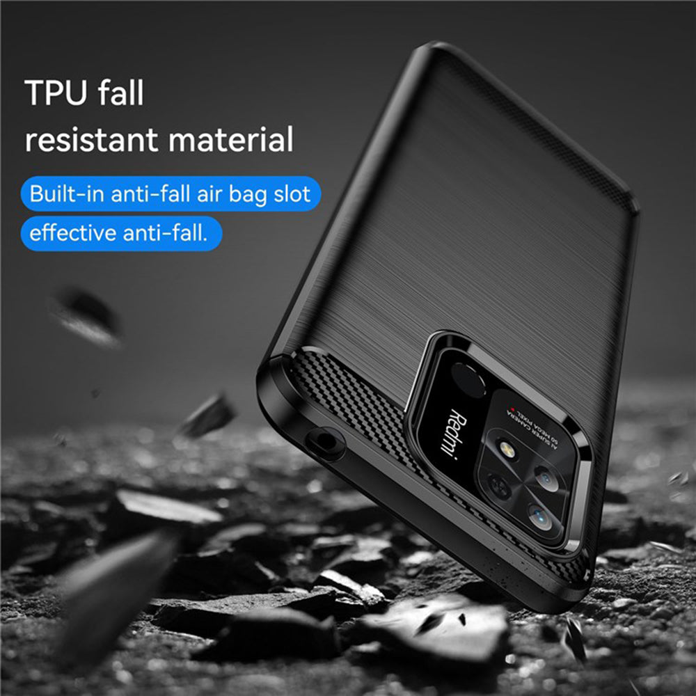 Futrola za Xiaomi Redmi 10C, Techsuit, Karbon, Crna