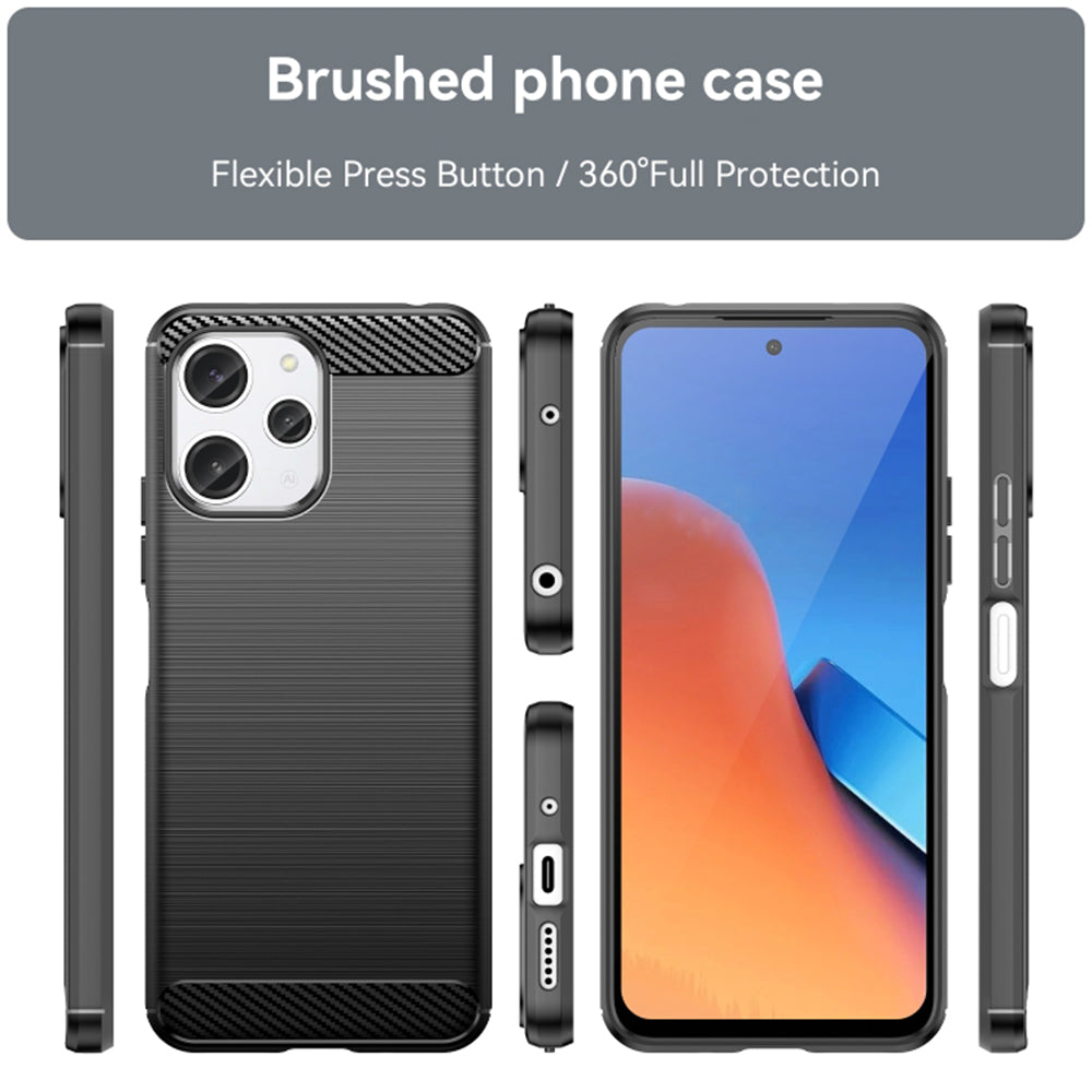 Futrola za Xiaomi Redmi 12 5G / 12, Techsuit, Karbon, Crna