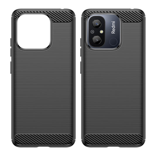 Futrola za Xiaomi Redmi 12C, Techsuit, Karbon, Crna