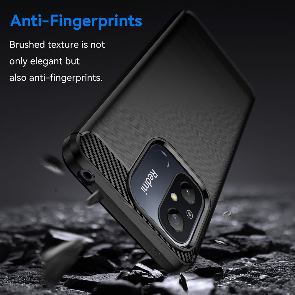 Futrola za Xiaomi Redmi 12C, Techsuit, Karbon, Crna
