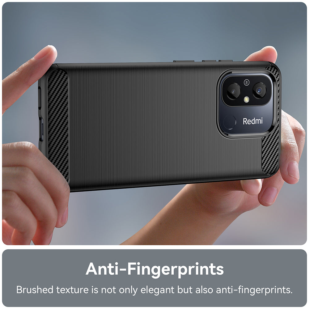 Futrola za Xiaomi Redmi 12C, Techsuit, Karbon, Crna