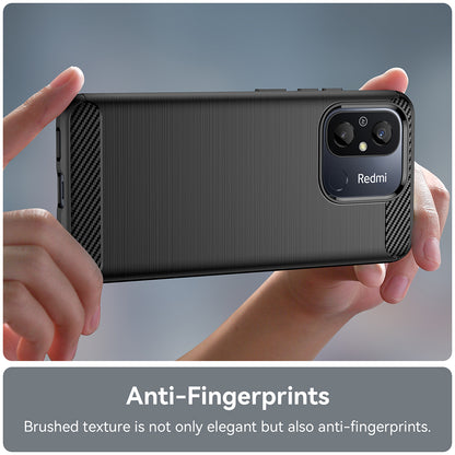 Futrola za Xiaomi Redmi 12C, Techsuit, Karbon, Crna
