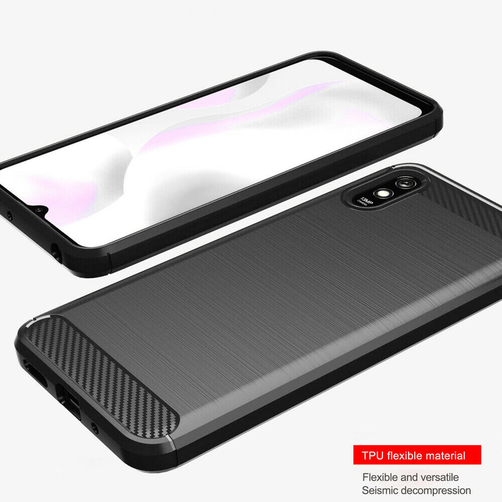 Futrola za Xiaomi Redmi 9AT / 9A, Techsuit, Karbon, Crna