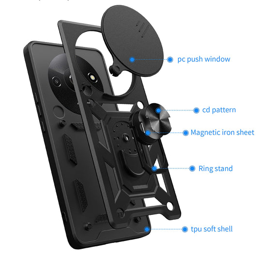 Futrola za Xiaomi Redmi A3x / A3, Techsuit, CamShield, Crna