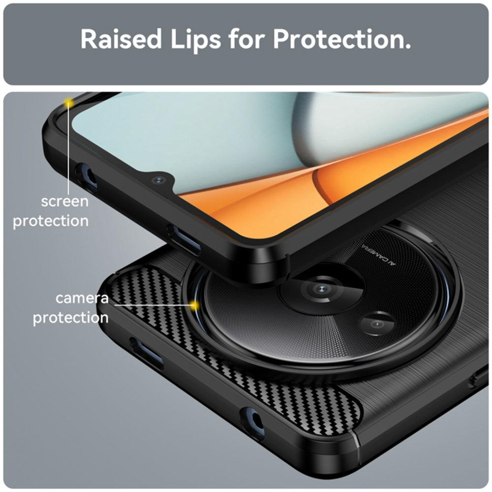 Futrola za Xiaomi Redmi A3x / A3, Techsuit, Karbon, Crna