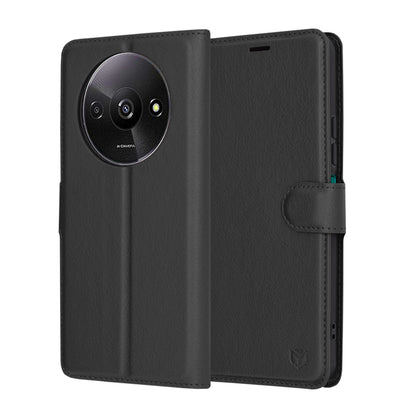 Futrola za Xiaomi Redmi A3x / A3, Techsuit, Leather Folio, Crna
