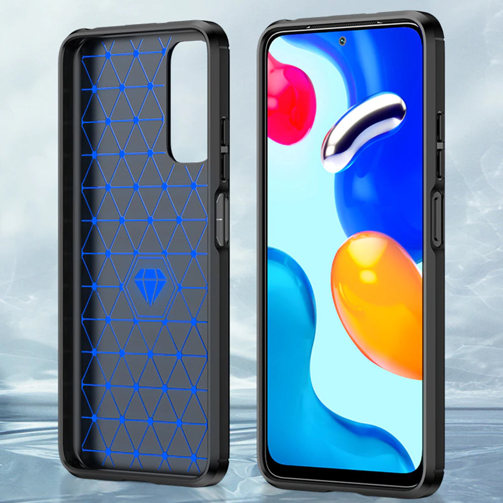 Futrola za Xiaomi Redmi Note 11S / Note 11, Techsuit, Karbon, Crna
