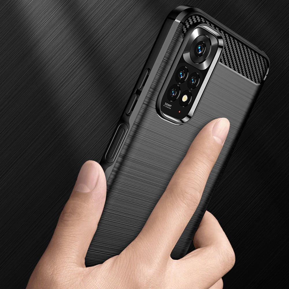 Futrola za Xiaomi Redmi Note 11S / Note 11, Techsuit, Karbon, Crna