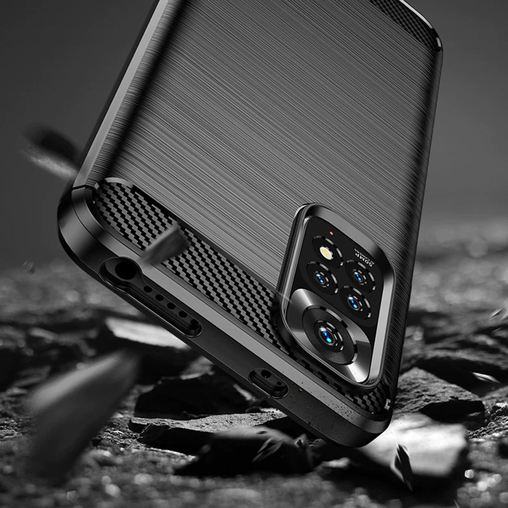 Futrola za Xiaomi Redmi Note 11S / Note 11, Techsuit, Karbon, Crna
