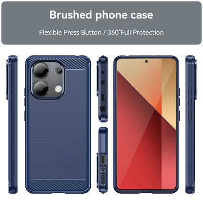 Futrola za Xiaomi Redmi Note 13 4G, Techsuit, Karbon, Plava