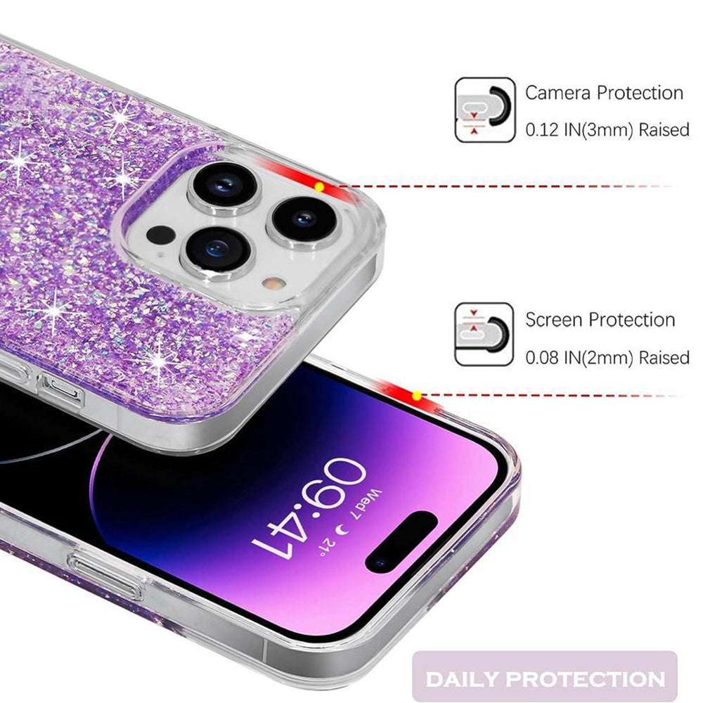 Futrola za Xiaomi Redmi Note 13 4G, Techsuit, Sparkly Glitter, Ljubičasta
