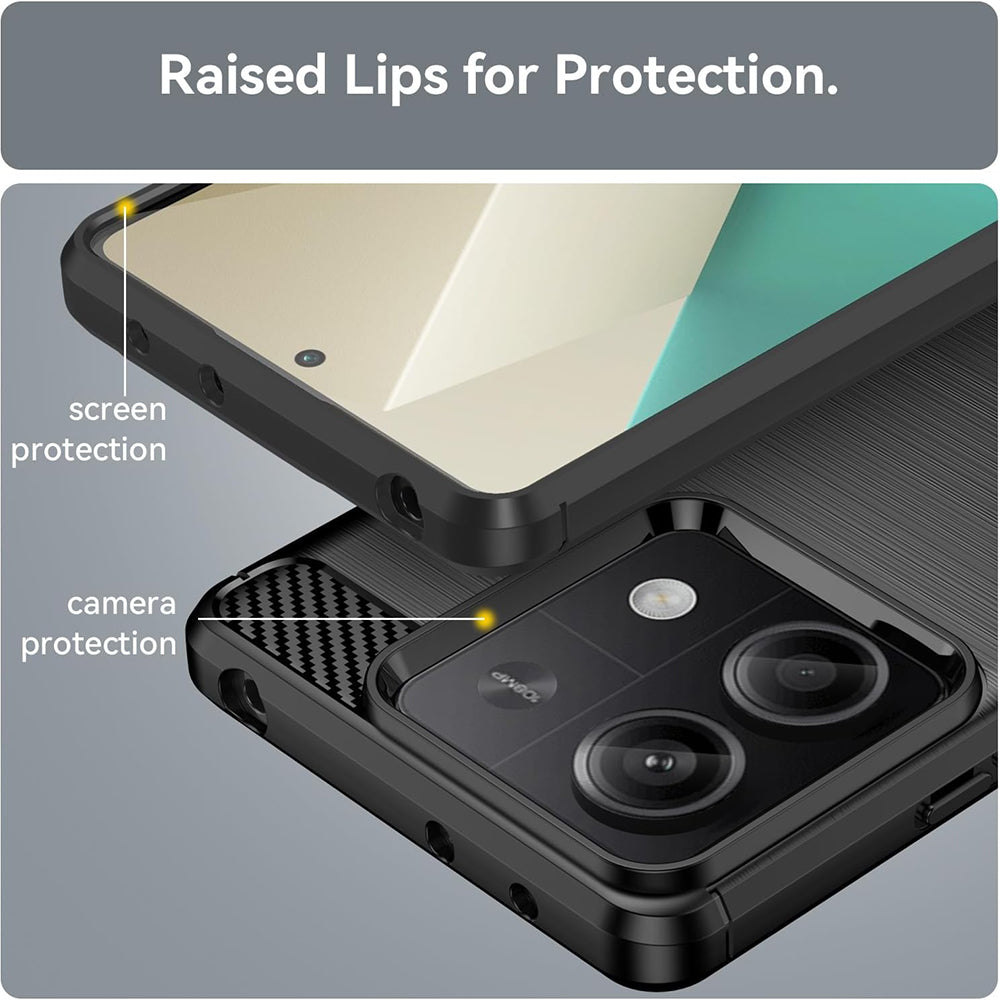 Futrola za Xiaomi Redmi Note 13 5G, Techsuit, Karbon, Crna