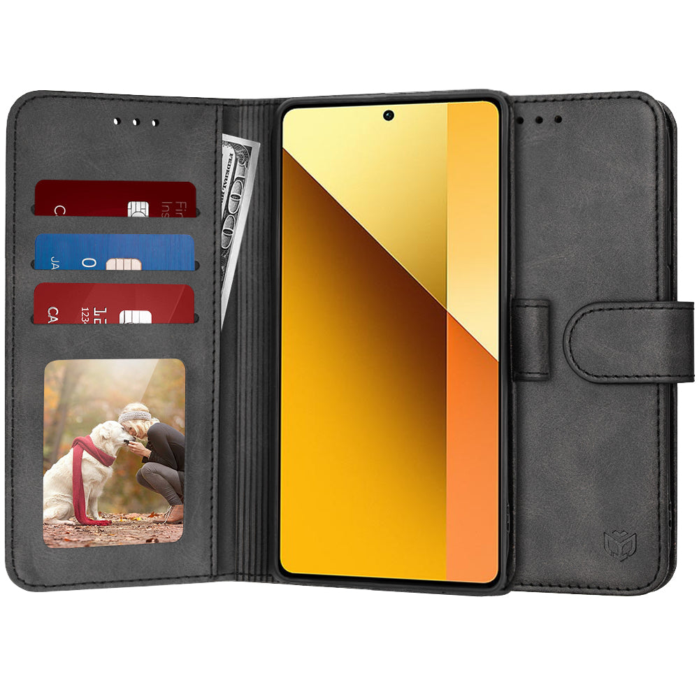 Futrola za Xiaomi Redmi Note 13 5G, Techsuit, Diary Book, Crna