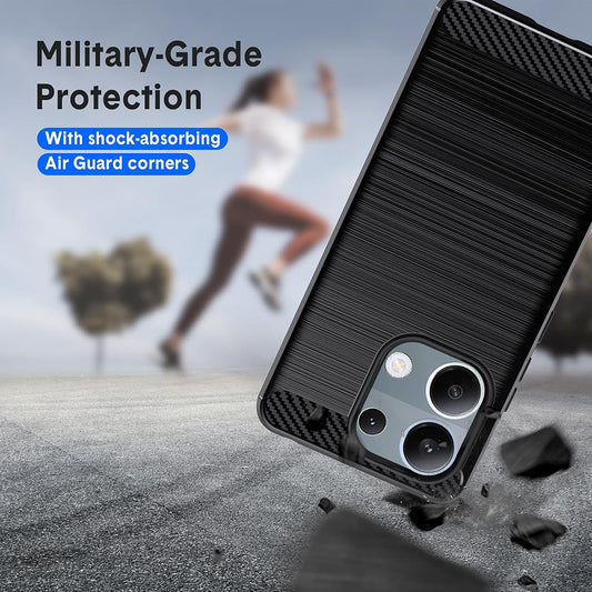 Futrola za Xiaomi Redmi Note 13 Pro 4G / Poco M6 Pro 4G, Techsuit, Karbon, Crna