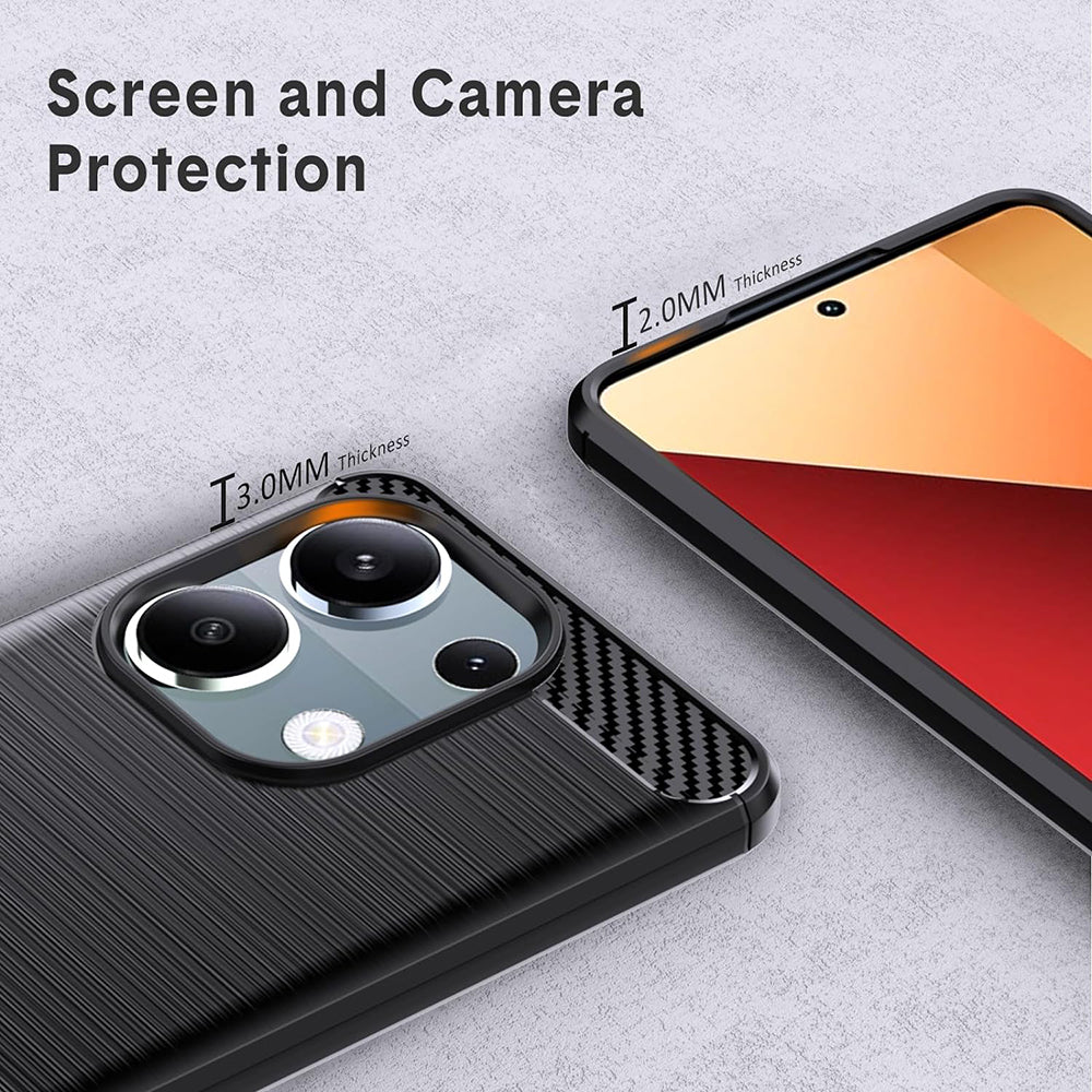 Futrola za Xiaomi Redmi Note 13 Pro 4G / Poco M6 Pro 4G, Techsuit, Karbon, Crna