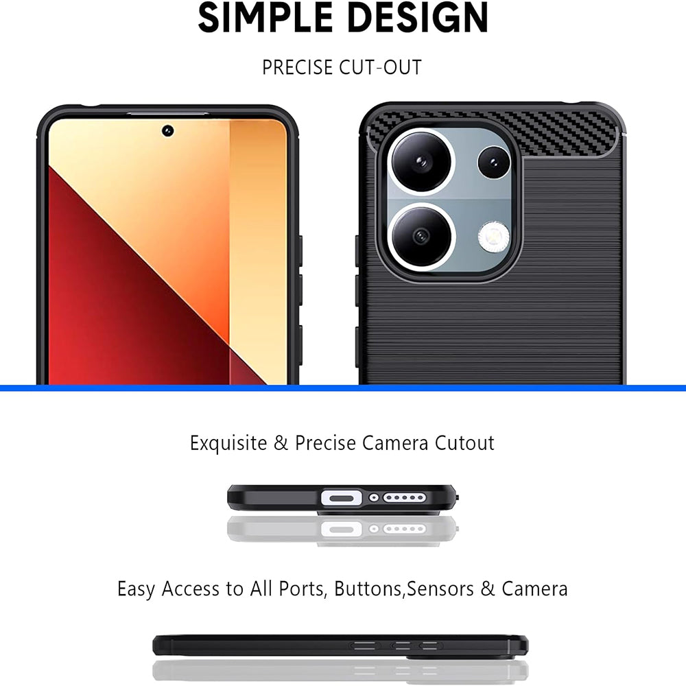 Futrola za Xiaomi Redmi Note 13 Pro 4G / Poco M6 Pro 4G, Techsuit, Karbon, Crna