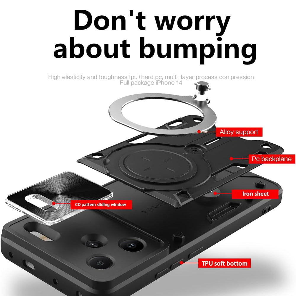 Futrola za Xiaomi Redmi Note 13 Pro+, Techsuit, CamGuard Pro, Crna