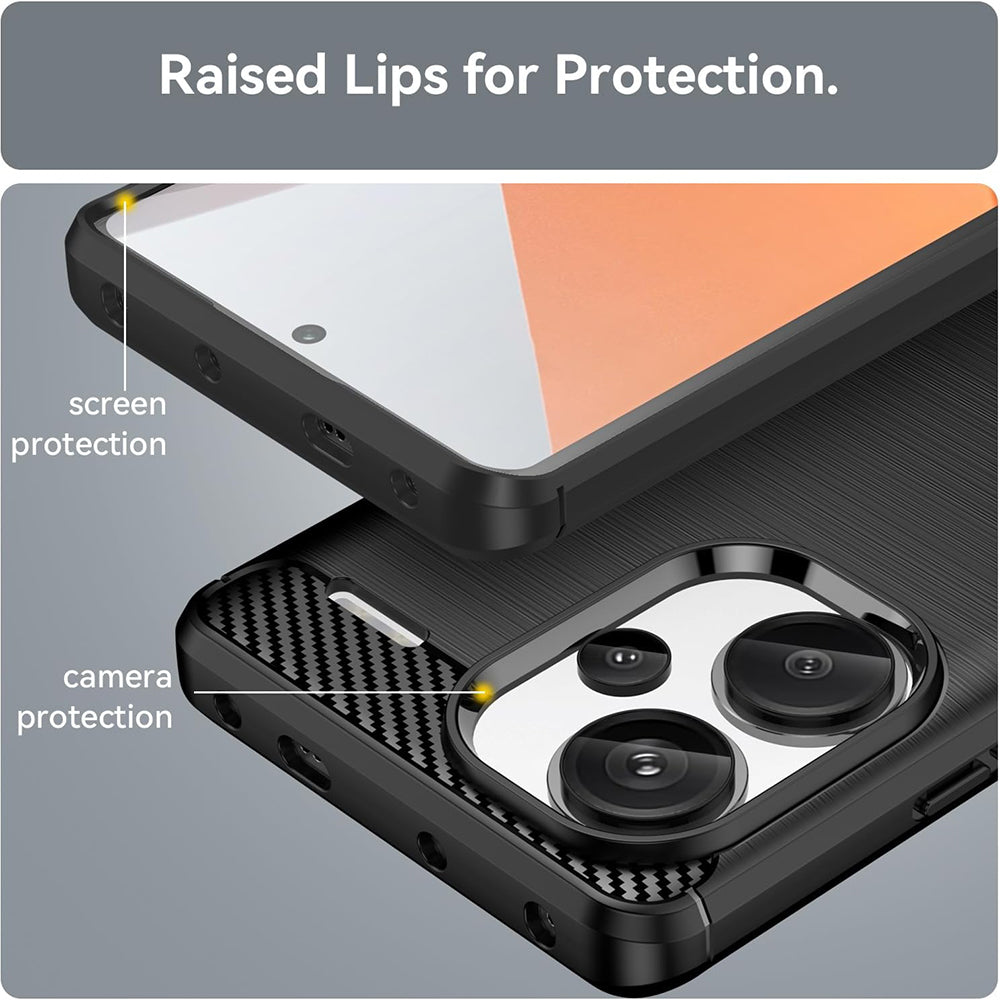 Futrola za Xiaomi Redmi Note 13 Pro+, Techsuit, Karbon, Crna