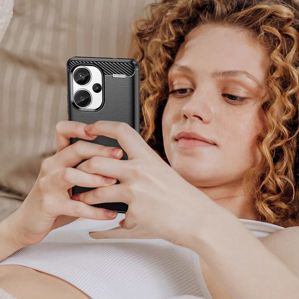 Futrola za Xiaomi Redmi Note 13 Pro+, Techsuit, Karbon, Crna