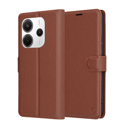 Futrola za Xiaomi Redmi Note 14 4G (Regionalna), Techsuit, Kožna Folio, Braon