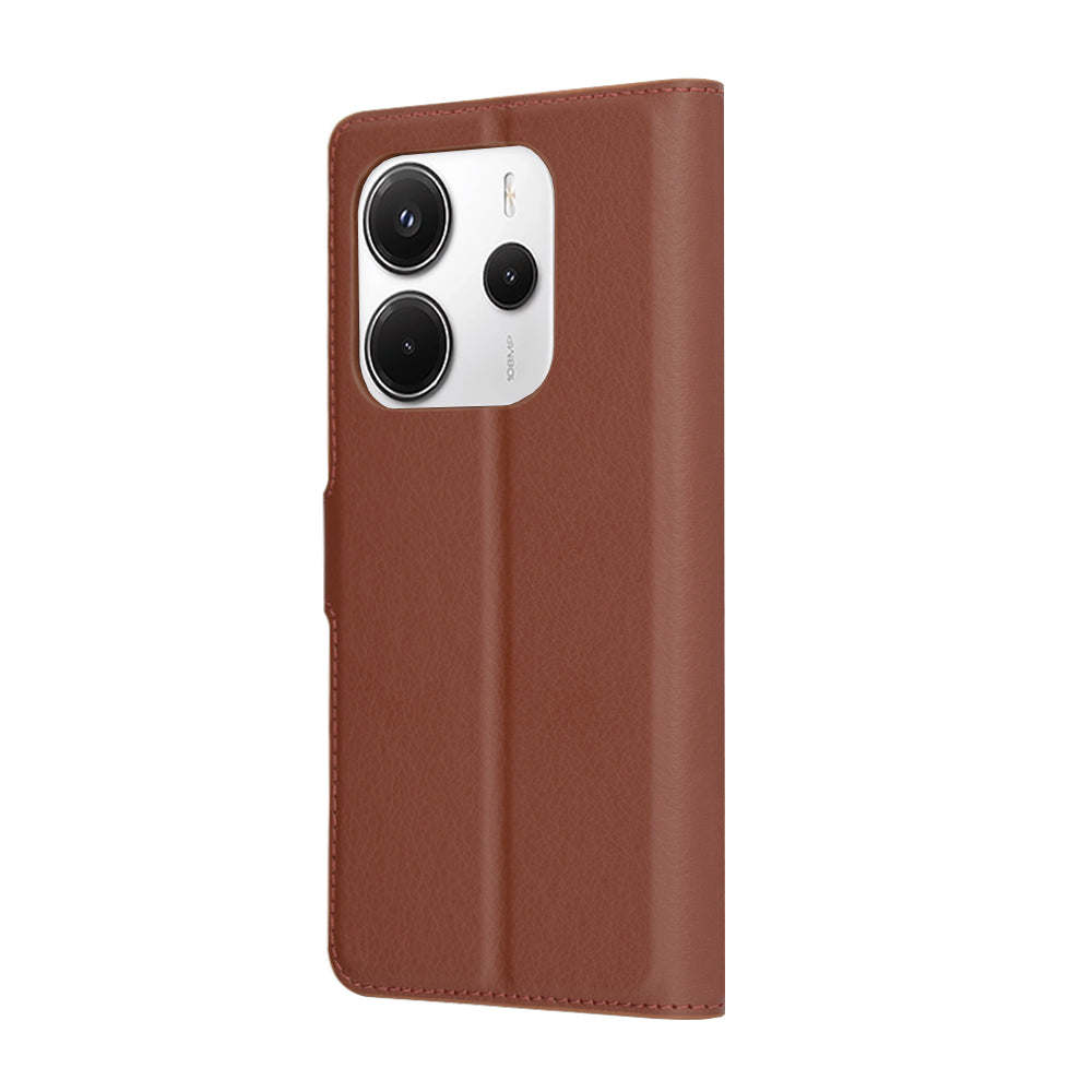 Futrola za Xiaomi Redmi Note 14 4G (Regionalna), Techsuit, Kožna Folio, Braon