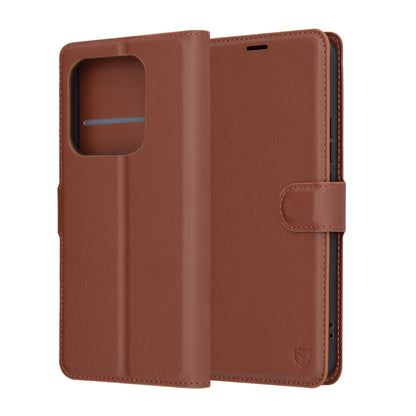 Futrola za Xiaomi Redmi Note 14 4G (Regionalna), Techsuit, Kožna Folio, Braon