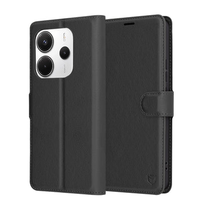 Futrola za Xiaomi Redmi Note 14 4G (Regionalna), Techsuit, Kožna Folio, Crna