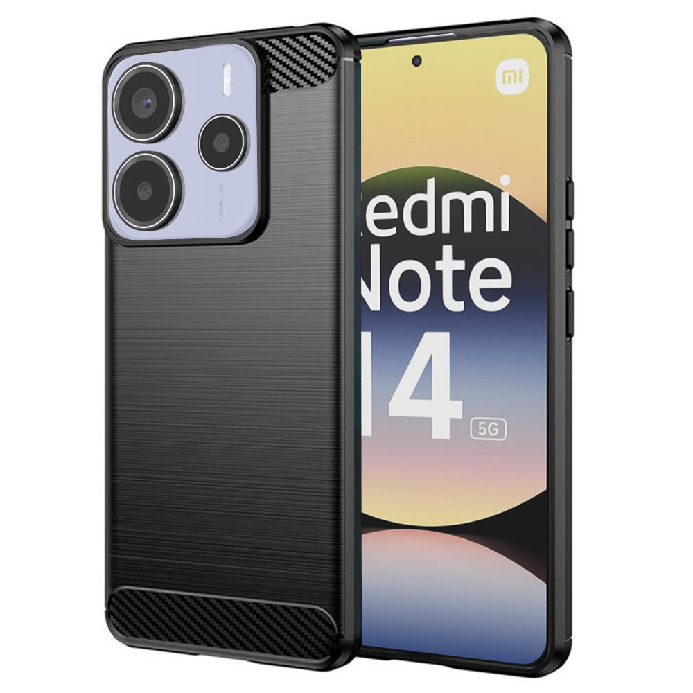 Futrola za Xiaomi Redmi Note 14 5G, Techsuit, Karbon, Crna